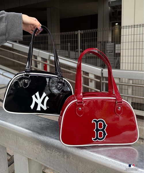 スーパーマン ボストンバッグ アメコミ ビンテージ エナメルバックレトロ セール】【別注】MLB/エナメルロゴボストンバッグ（ハンドバッグ