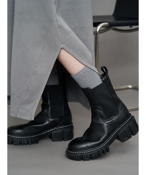 UN3D.(アンスリード)の「UN3D.SOLE SIDEGORE BOOTS / アンスリードソールサイドゴアブーツ(ブーツ・レディース・ブラック/シルバー・38/37/39/36)」の9枚目の写真