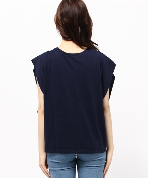 OUTLET（アウトレット）の「【Discoat Petit】20CVC袖口ドレープフレンチ（Tシャツ/カットソー・レディース・杢グレー/ネイビー・LARGE/MEDIUM）」の5枚目の写真