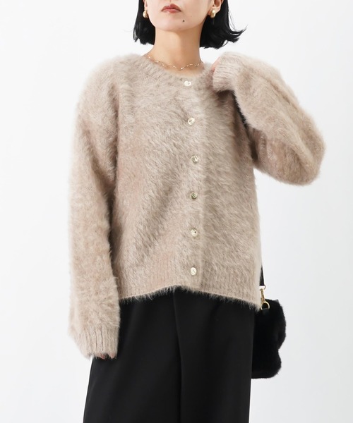 LUCA/LADY LUCK LUCA（ルカ/レディラックルカ）の「LC/LLL 猫毛カーディガン/起毛ニットカーディガン（カーディガン/ボレロ・レディース・オフホワイト/ブラック/ベージュ・FREE）」の3枚目の写真