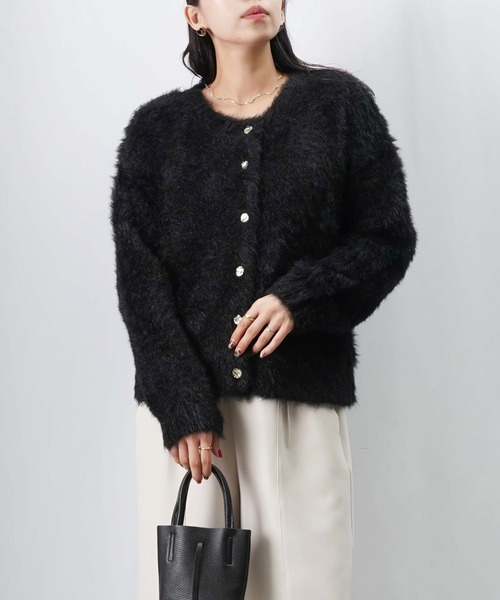 LUCA/LADY LUCK LUCA（ルカ/レディラックルカ）の「LC/LLL 猫毛カーディガン/起毛ニットカーディガン（カーディガン/ボレロ・レディース・オフホワイト/ブラック/ベージュ・FREE）」の9枚目の写真