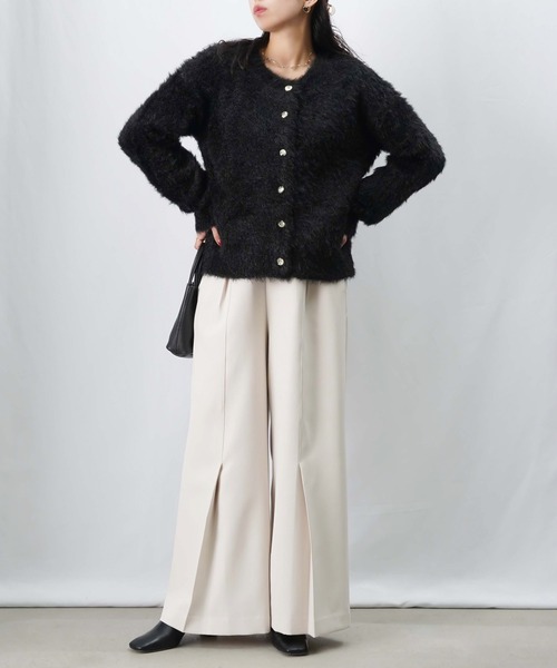 LUCA/LADY LUCK LUCA（ルカ/レディラックルカ）の「LC/LLL 猫毛カーディガン/起毛ニットカーディガン（カーディガン/ボレロ・レディース・オフホワイト/ブラック/ベージュ・FREE）」の5枚目の写真