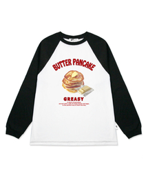 バターパンケーキプリントオーバーサイズロングスリーブブラック
