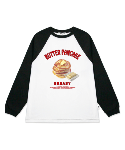 PAGESIISII(ページシシ)の「バターパンケーキプリントオーバーサイズロングスリーブブラック(Tシャツ/カットソー・レディース・その他・MEDIUM/LARGE)」の2枚目の写真