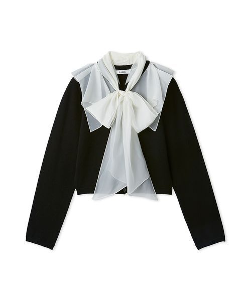 SNIDEL（スナイデル）の「シアーカラーニットカーデプルオーバー（ニット/セーター・レディース・ピンクベージュ/サックスブルー/マルチ・F）」の3枚目の写真