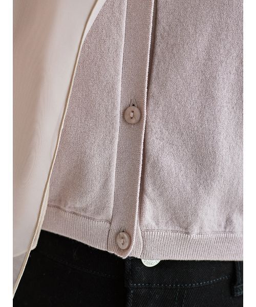 SNIDEL（スナイデル）の「シアーカラーニットカーデプルオーバー（ニット/セーター・レディース・ピンクベージュ/サックスブルー/マルチ・F）」の8枚目の写真