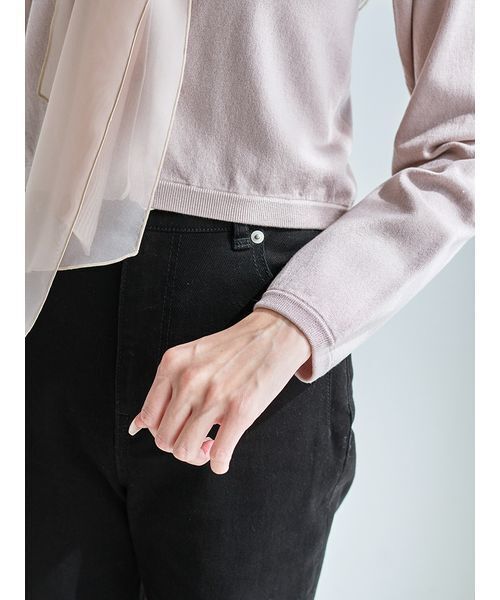 SNIDEL（スナイデル）の「シアーカラーニットカーデプルオーバー（ニット/セーター・レディース・ピンクベージュ/サックスブルー/マルチ・F）」の9枚目の写真