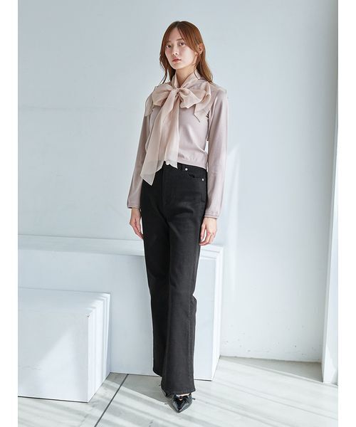 SNIDEL（スナイデル）の「シアーカラーニットカーデプルオーバー（ニット/セーター・レディース・ピンクベージュ/サックスブルー/マルチ・F）」の10枚目の写真