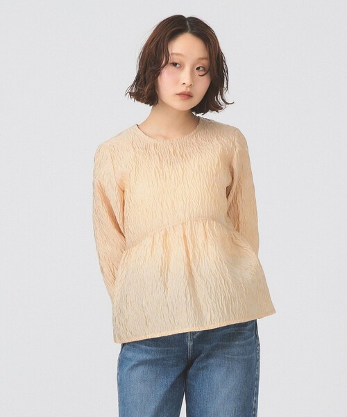 Ray BEAMS(レイビームス)の「ジャガード ギャザー キリカエ クルーネック(シャツ/ブラウス・レディース・オフホワイト/クリーム・ONE SIZE)」の10枚目の写真