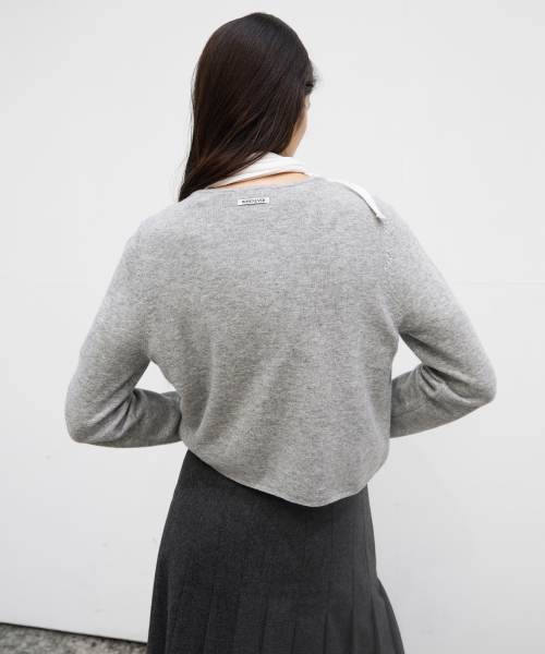 LEVAR（レバー）の「Classic Wool Knit Cardigan - Melange grey（カーディガン/ボレロ・レディース・その他・F）」の2枚目の写真