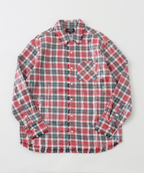 AFB（エーエフビー）の「AFB / エーエフビー SPANGLE SHIRTS（シャツ/ブラウス・メンズ・グリーン/レッド/ベージュ/イエロー・MEDIUM）」の4枚目の写真