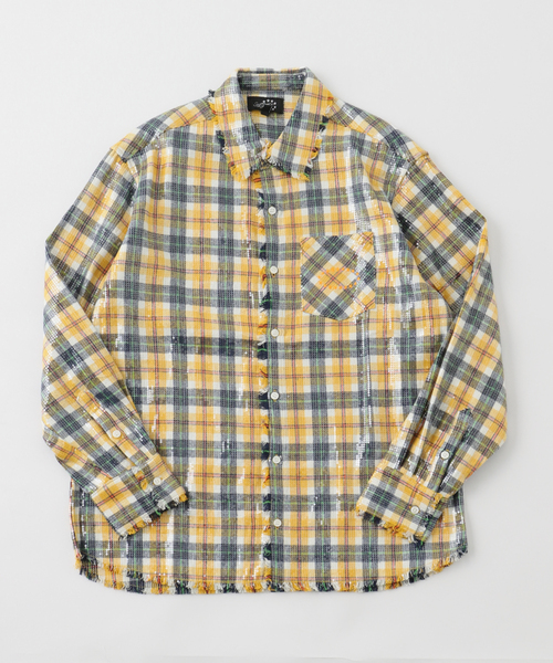 AFB（エーエフビー）の「AFB / エーエフビー SPANGLE SHIRTS（シャツ/ブラウス・メンズ・グリーン/レッド/ベージュ/イエロー・MEDIUM）」の3枚目の写真