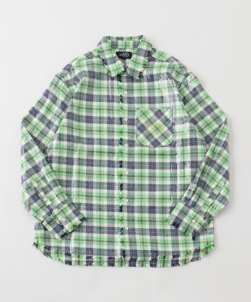 AFB（エーエフビー）の「AFB / エーエフビー SPANGLE SHIRTS（シャツ/ブラウス・メンズ・グリーン/レッド/ベージュ/イエロー・MEDIUM）」の2枚目の写真