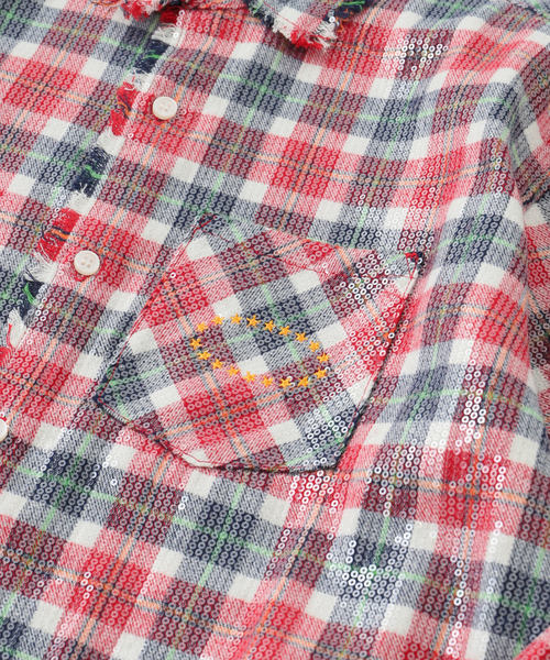AFB（エーエフビー）の「AFB / エーエフビー SPANGLE SHIRTS（シャツ/ブラウス・メンズ・グリーン/レッド/ベージュ/イエロー・MEDIUM）」の6枚目の写真