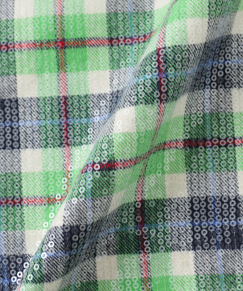 AFB（エーエフビー）の「AFB / エーエフビー SPANGLE SHIRTS（シャツ/ブラウス・メンズ・グリーン/レッド/ベージュ/イエロー・MEDIUM）」の9枚目の写真
