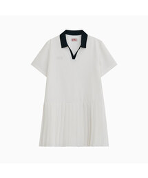 Low Waist Pleated One Piece_White