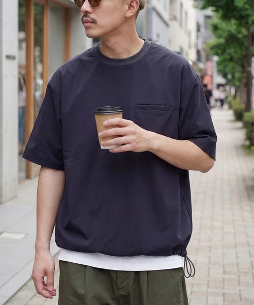 MILITARY(ミリタリー)の「【SETUP7】Tech Drawstring Tee KKP/ テックドロストTシャツ(Tシャツ/カットソー・メンズ・ブラック/カーキ/グレー・M/L)」の3枚目の写真