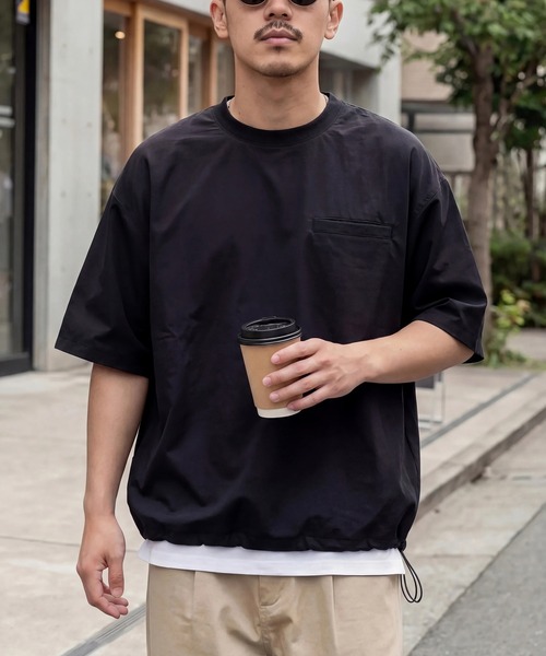 MILITARY(ミリタリー)の「【SETUP7】Tech Drawstring Tee KKP/ テックドロストTシャツ(Tシャツ/カットソー・メンズ・ブラック/カーキ/グレー・M/L)」の2枚目の写真