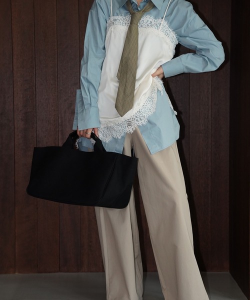 chuclla(チュクラ)の「サテンレースキャミソール chw26s018(キャミソール・レディース・アイボリー/ブラック/ダークブラウン・FREE)」の10枚目の写真