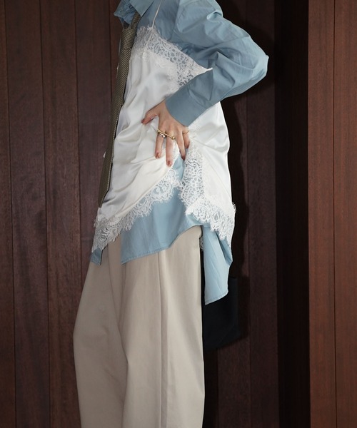 chuclla(チュクラ)の「サテンレースキャミソール chw26s018(キャミソール・レディース・アイボリー/ブラック/ダークブラウン・FREE)」の12枚目の写真