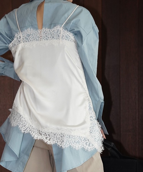 chuclla(チュクラ)の「サテンレースキャミソール chw26s018(キャミソール・レディース・アイボリー/ブラック/ダークブラウン・FREE)」の13枚目の写真