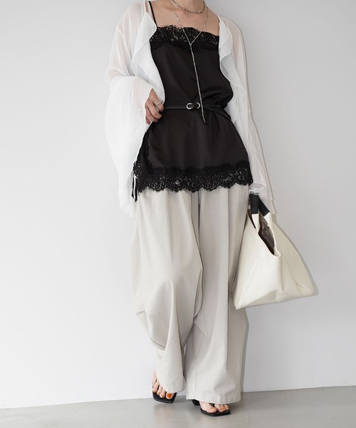 chuclla(チュクラ)の「サテンレースキャミソール chw26s018(キャミソール・レディース・アイボリー/ブラック/ダークブラウン・FREE)」の18枚目の写真