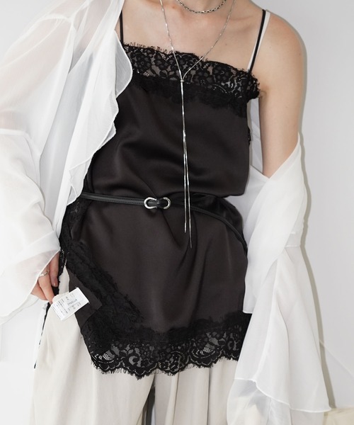 chuclla(チュクラ)の「サテンレースキャミソール chw26s018(キャミソール・レディース・アイボリー/ブラック/ダークブラウン・FREE)」の19枚目の写真