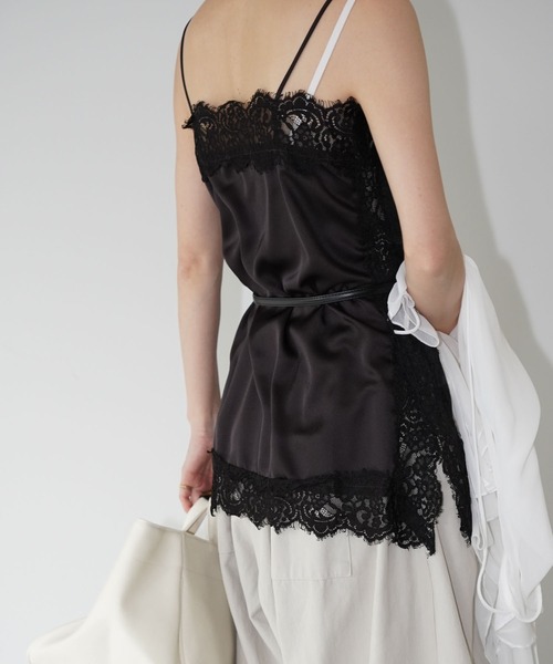 chuclla(チュクラ)の「サテンレースキャミソール chw26s018(キャミソール・レディース・アイボリー/ブラック/ダークブラウン・FREE)」の22枚目の写真