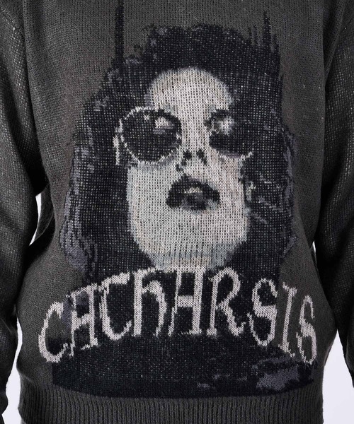 RE730(アールイーセブンサーティー)の「モヘアタッチクルーネックニット(Tシャツ/カットソー・メンズ・チャコールグレー/ライトグレー・LARGE/MEDIUM)」の3枚目の写真