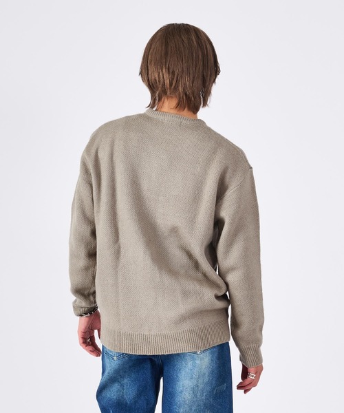 RE730(アールイーセブンサーティー)の「モヘアタッチクルーネックニット(Tシャツ/カットソー・メンズ・チャコールグレー/ライトグレー・LARGE/MEDIUM)」の7枚目の写真