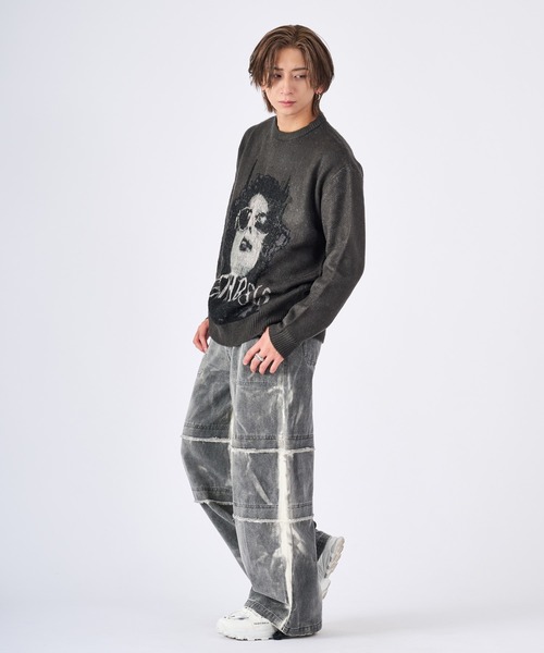 RE730(アールイーセブンサーティー)の「モヘアタッチクルーネックニット(Tシャツ/カットソー・メンズ・チャコールグレー/ライトグレー・LARGE/MEDIUM)」の15枚目の写真