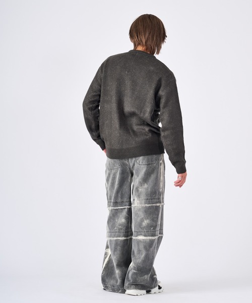 RE730(アールイーセブンサーティー)の「モヘアタッチクルーネックニット(Tシャツ/カットソー・メンズ・チャコールグレー/ライトグレー・LARGE/MEDIUM)」の16枚目の写真