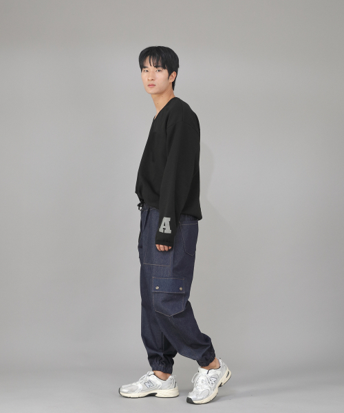 SAINTCREW（セントクルー）の「スナップボタンワイドカーゴジョガーパンツ SWC-361 デニムインディゴ BRS（デニムパンツ・メンズ・その他・MEDIUM/LARGE/X-LARGE）」の11枚目の写真