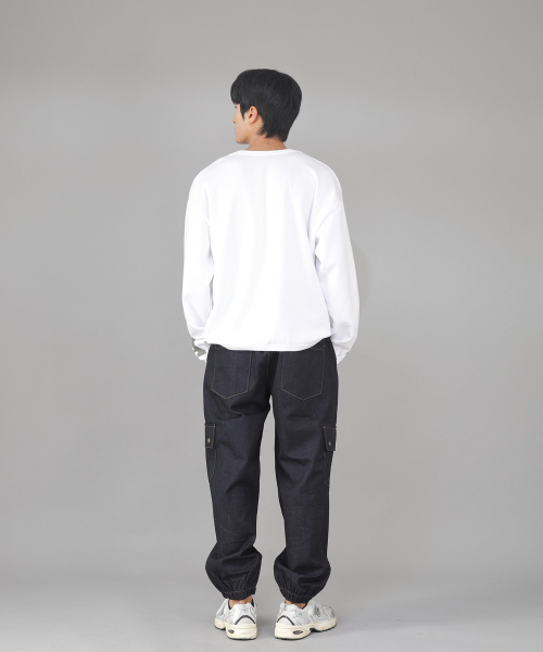 SAINTCREW（セントクルー）の「スナップボタンワイドカーゴジョガーパンツ SWC-361 デニムインディゴ BRS（デニムパンツ・メンズ・その他・MEDIUM/LARGE/X-LARGE）」の5枚目の写真
