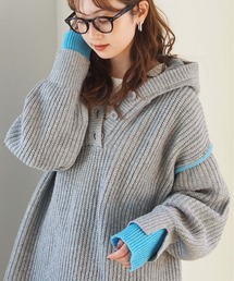 tiptop | 【ZOZO限定アイテム】畦編配色レイヤードヘンリーパーカー(ニット/セーター)