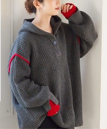 tiptop | 【ZOZO限定アイテム】畦編配色レイヤードヘンリーパーカー(ニット/セーター)