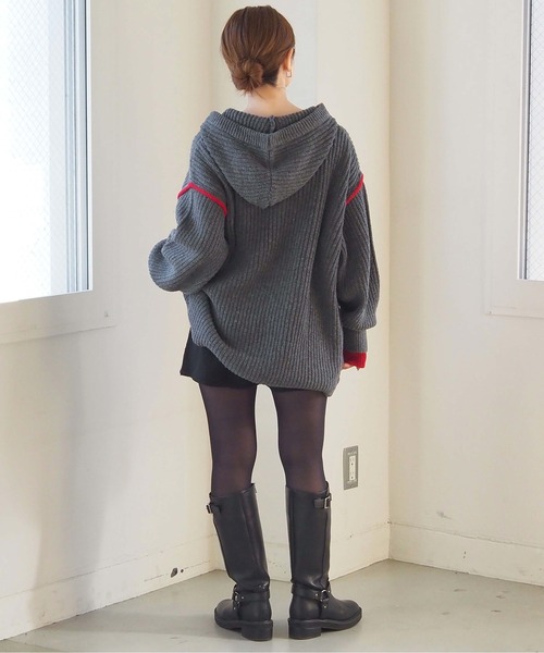 tiptop（ティップトップ）の「【ZOZO限定アイテム】畦編配色レイヤードヘンリーパーカー（ニット/セーター・レディース・アイボリー/グレー/チャコールグレー・FREE）」の22枚目の写真