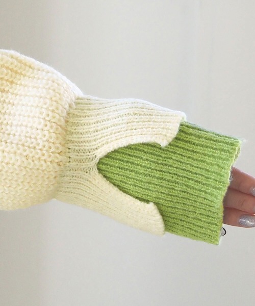 tiptop（ティップトップ）の「【ZOZO限定アイテム】畦編配色レイヤードヘンリーパーカー（ニット/セーター・レディース・アイボリー/グレー/チャコールグレー・FREE）」の11枚目の写真