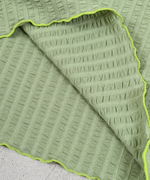 MARKEY'S（マーキーズ）の「ニットサッカーフリルカラーカットソー（Tシャツ/カットソー・キッズ・オレンジ/グリーン/ブルー/クリーム・80/90/100/110/120/130/140/150）」の8枚目の写真