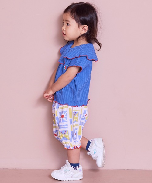 MARKEY'S（マーキーズ）の「ニットサッカーフリルカラーカットソー（Tシャツ/カットソー・キッズ・オレンジ/グリーン/ブルー/クリーム・80/90/100/110/120/130/140/150）」の20枚目の写真