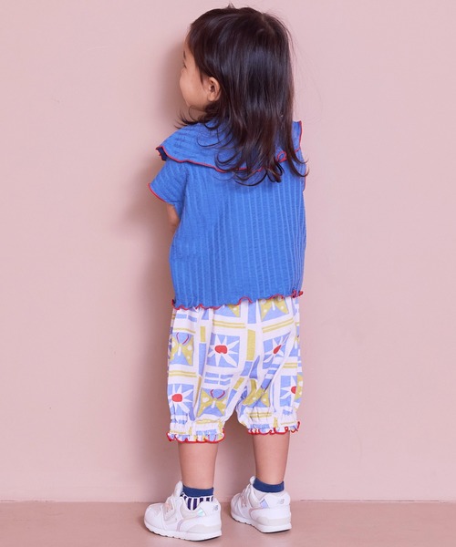 MARKEY'S（マーキーズ）の「ニットサッカーフリルカラーカットソー（Tシャツ/カットソー・キッズ・オレンジ/グリーン/ブルー/クリーム・80/90/100/110/120/130/140/150）」の19枚目の写真