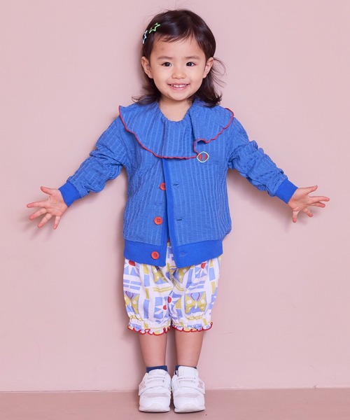 MARKEY'S（マーキーズ）の「ニットサッカーフリルカラーカットソー（Tシャツ/カットソー・キッズ・オレンジ/グリーン/ブルー/クリーム・80/90/100/110/120/130/140/150）」の18枚目の写真