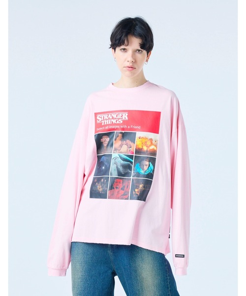 Little sunny bite（リトルサニーバイト）の「★Little sunny bite★stranger things x little sunny bite click verify long tee（Tシャツ/カットソー・レディース・ホワイト/ブラック/ピンク・MEDIUM/SMALL）」の3枚目の写真