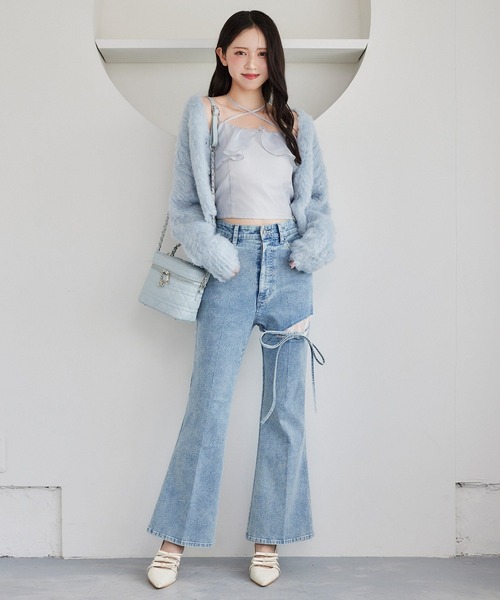 one after another NICE CLAUP（ワンアフターアナザーナイスクラップ）の「WEB限定/チャーム付きキルティングバニティバッグ（ショルダーバッグ・レディース・アイボリー/ブラック/サックスブルー/ブラック系その他/ホワイト系その他・FREE）」の10枚目の写真