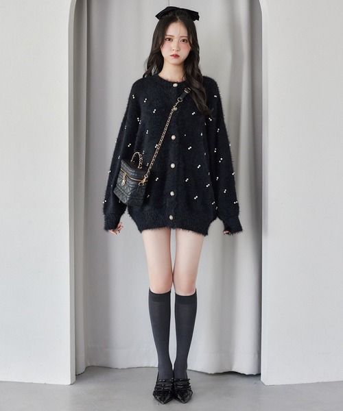 one after another NICE CLAUP（ワンアフターアナザーナイスクラップ）の「WEB限定/チャーム付きキルティングバニティバッグ（ショルダーバッグ・レディース・アイボリー/ブラック/サックスブルー/ブラック系その他/ホワイト系その他・FREE）」の15枚目の写真