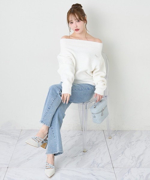 one after another NICE CLAUP（ワンアフターアナザーナイスクラップ）の「WEB限定/チャーム付きキルティングバニティバッグ（ショルダーバッグ・レディース・アイボリー/ブラック/サックスブルー/ブラック系その他/ホワイト系その他・FREE）」の11枚目の写真