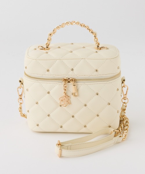 セール】WEB限定/チャーム付きキルティングバニティバッグ（ショルダー