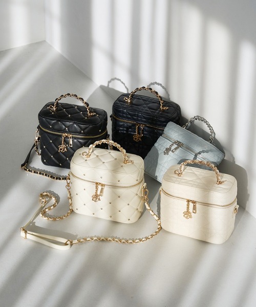 セール】WEB限定/チャーム付きキルティングバニティバッグ（ショルダー