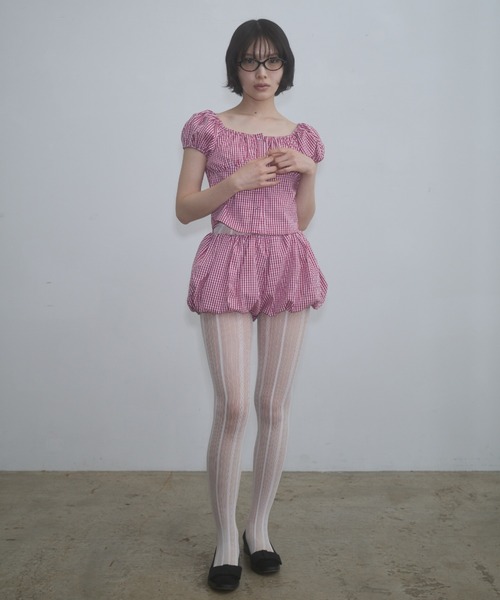 FEKETE（フェケテ）の「gingham puff shorts / ギンガムチェックかぼちゃパンツ（その他パンツ・レディース・ピンク/ネイビー・LARGE/MEDIUM/SMALL）」の16枚目の写真