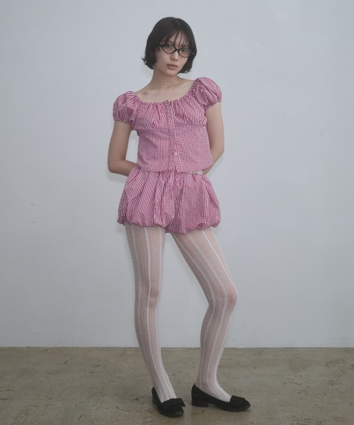 FEKETE（フェケテ）の「gingham puff shorts / ギンガムチェックかぼちゃパンツ（その他パンツ・レディース・ピンク/ネイビー・LARGE/MEDIUM/SMALL）」の19枚目の写真